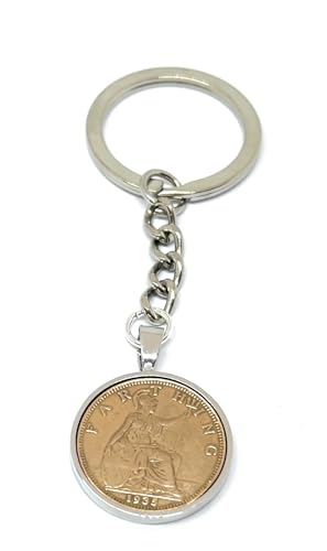 Porte-clés 1935 pièce de monnaie SLV pour cadeau de 90e anniversaire maman et papa