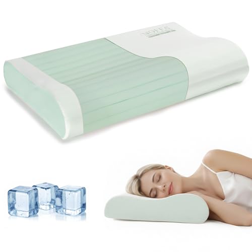 Cervical Neck Pillow for Neck Pain Relief, Contour Memory Foam Pillows, Cooling Ergonomic Pillows for Sleeping Side, Back & Stomach Sleepers, Breathable Bed Pillows Neck Support, Extra Soft