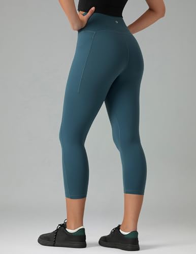 Image of Colorfulkoala Dreamlux No Front Seam Capri Leggings with Pockets for Women - High Waisted 21 inch Buttery Soft Yoga Pants