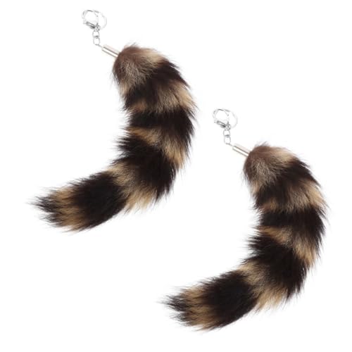 Pendentif queue de laveur américain en peluche pour sac et clés - 3