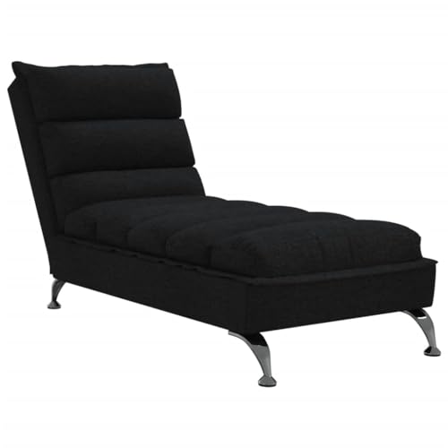 vidaXL Sofá diván con Cojines Tela Negro, sofá Tumbona, Tumbona Moderna, diván Moderno, sofás Tumbona, Tumbona de Dormitorio, sofá Tumbona Moderno