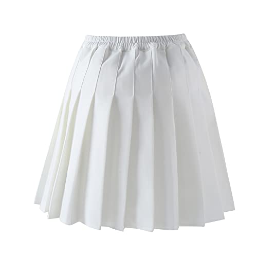Girls' Mini Pleated Skirt With Shorts, School Uniform Skort For Toddlers Little Big Teen White Tag 140-8-9Y #TOP1