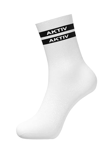 AKTIV Tribe Socken für die queere Community | weiße Crew Sportsocken | Größe 41–46 | Fitness Socks für Herren | Dominant | Dom Top | Männer Erotik | Gay | Bisexuell | Schwul | schwule Fetisch Socken