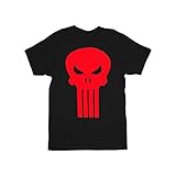 Punisher The Movie RED Skull Logo Black T-Shirt Tee (Adult Medium)