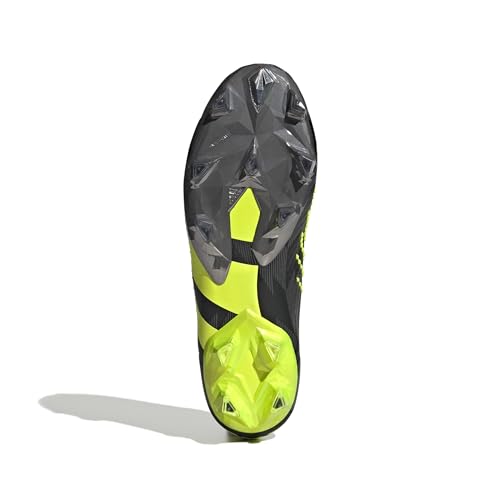 adidas Predator Accuracy Injection.1 Low Firm Ground Soccer Shoes - High Definition Grip, HYBRIDTOUCH Upper, Low-Cut Collar, 50% Recycled Content (Black/Solar Yellow/Grey, US Footwear Size System, Adult, Men, Numeric, Medium, 9)3