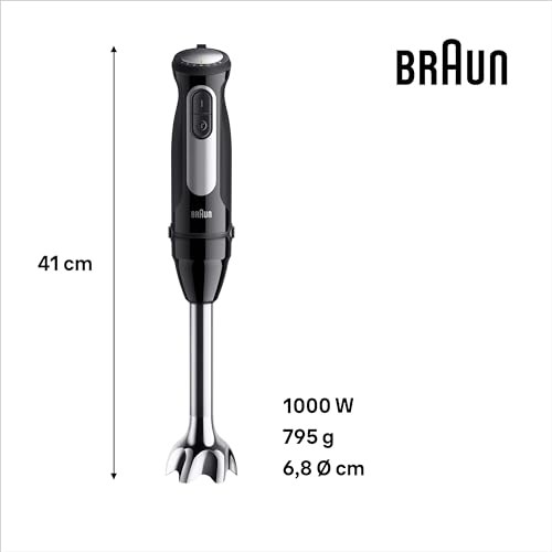 Braun Stabmixer MultiQuick 5 Pro MQ55236M - Elektrischer Stabmixer mit 25 Geschwindigkeiten, EasyClick Plus System für Zubehör, 3-teiliges Zubehör-Set, 1000 Watt, Schwarz 3