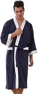 Bath Robes Adult Male Cotton Waffle Knit Lightweight Kimono Spa & Hot Tub