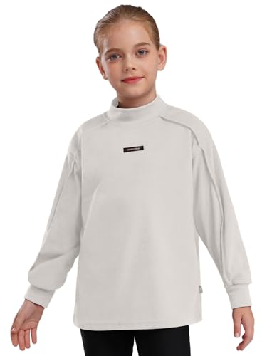 TTAO Kids Boys Girls Thermal Athletic Shirt Casual Mock Neck Long Sleeve Undershirt Workout Sweatshirt