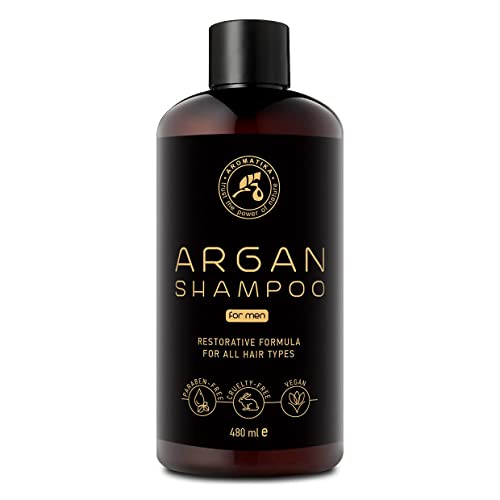 Arganöl Shampoo für Männer 480ml mit Arganöl & Pflanzenextrakte - Argan Männer Shampoo für Haarмolumen - Haarpflege mit Argan Shampoo - Haar produkte Neutrales