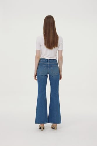 Generic Women's Bootcut Flared Jeans Stretchy Slim fit Denim Pants FGFL014