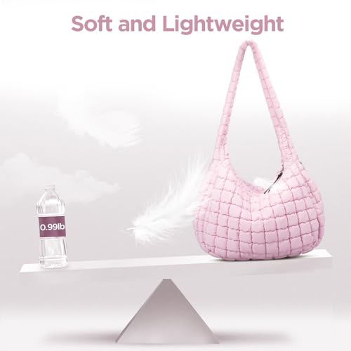 Image of Puffer Tote Bag for Women Large Quilted Crossbody Bag Quilted Carryall Bag Soft Puffy Hobo Handbags Puff Purse Shoulder Bag