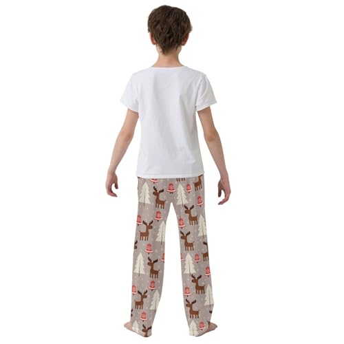 Boys' Pants Christmas Moose Xmas Cute Long Bottoms Jogger Pants Elastic Waist Trousers with Pockets S-XL3