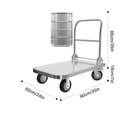 Carretilla de mano plegable acero inoxidable 1600lbs miniatura 3