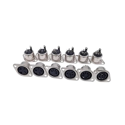 Conector DIN de 8 pines hembra para teclado de ordenador pack de 5 unidades para chasis 7
