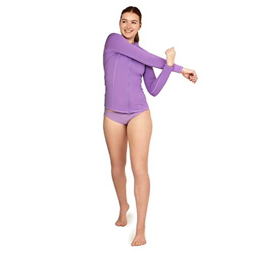 Speedo Women's Uv Swim Shirt Long Sleeve Full Zip Front Rashguard2