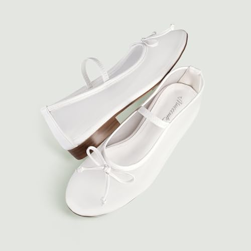 MUCCCUTE Mesh Ballet Flats for Women Round Toe Mesh Mary Jane Flats Shoes with Strap Ballerina Shoes Casual Dressy Office4