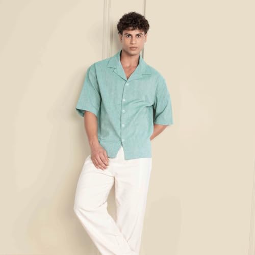 Image of Aatman Men's Half Sleeve | Casual | Box Fit | Cuban Collar Shirt