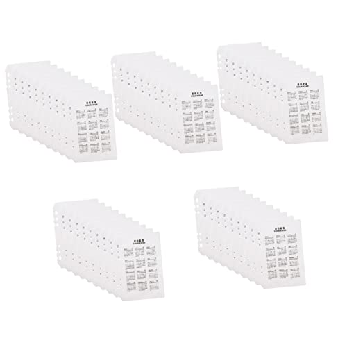 NUOBESTY 50 Pcs Calendrier Planificateur Statinery Cahier Recharge Écriture- Classeur Professionnel Pages Design Calendrier Trous Diviseurs Ménage Table Bureau En Vrac De - Taille Cover