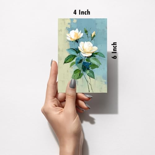 Image of SiddArtify Floral Wall Art Prints Set - Botanical Flower Poster Decor for Living Room Bedroom Office - Set of 2-4x6 Inch - Board (Pack of 6) - Sticker (Pack of 6)