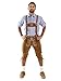 Produktbild Almbock Lederhose Braun - Trachtenlederhosen Lang mit Hosenträgern und Messertasche - Österreich Trachtenlederhose Herren 52