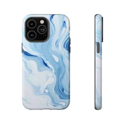 Coque rigide iPhone 14 Pro Max marbre bleu anti-rayure