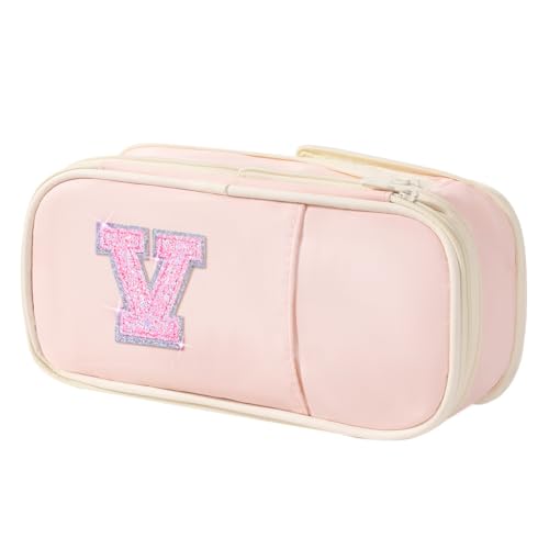 Image of Janhavi Initial Large Capacity Premium Oxford Cute Aesthetic Pencil Case Pouch Bag Special School Supplies Colored Stationery Organizer Gifts for Girls, Women, Adults