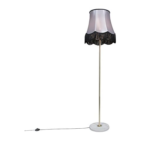 Lámpara de pie Qazqa Retro/Vintage GRANNY negro-gris 45cm Cover
