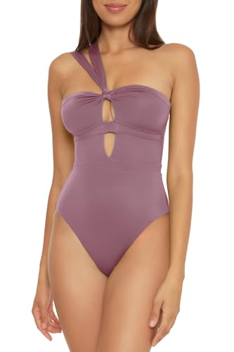 BECCA Women's Standard Color Code Convertible Bandeau One Piece Swimsuit, Asymmetrical Straps, Bathing Suits3