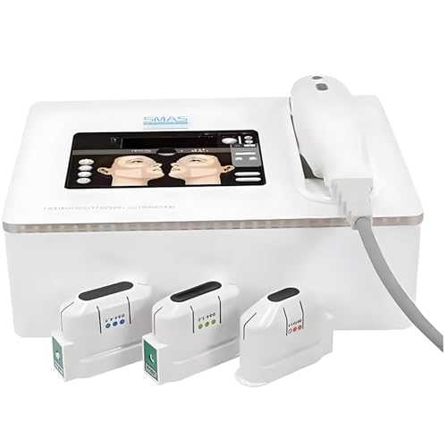 YANDDEA Dispositivo Multifuncional HIFU para el Cuidado de la Piel, Lifting Facial con Capa SMAS, reducción de líneas Finas, eliminación de Arrugas y esculpido Facial y Corporal. 3Heads