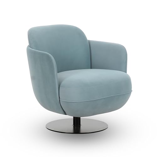 Sillón giratorio peluche azul menta miniatura 1