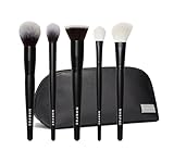 Morphe Face The Beat Makeup Brushes - 5 Piece Makeup Brush Set with Foundation, Blush, Contour & Blending Brushes - Made with Synthetic Bristles & Includes Makeup Brush Case (5 Count)
