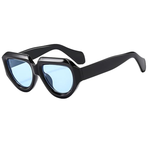 SUMMITRU-Polygonal Large Frame Sunglasses Retro Trimmed Eyeglasses Wide Mirror Leg Sun Glasses Female