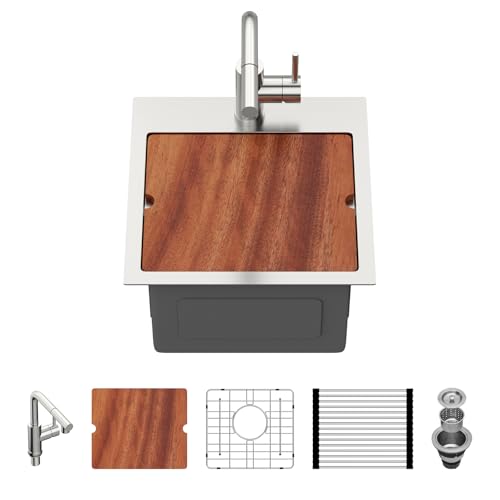 Évier pour véhicule récréatif 38,1 cm avec robinet intégré pour van et camping-car