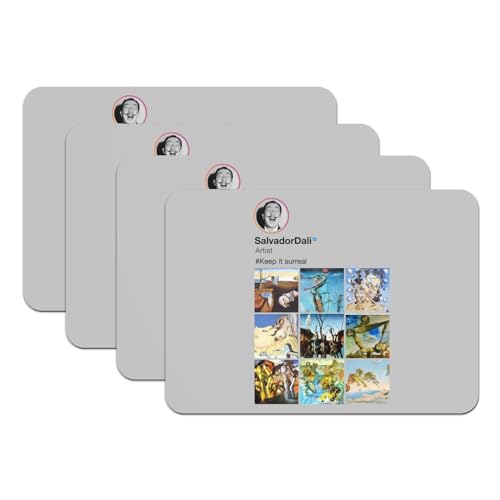 Sets de table Salvador Dali en caoutchouc gris grand format