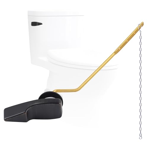 Image of Universal Side Mount Metal Toilet Handle Replacement Kit, Oil Rubbed Bronze | Compatible with American Standard /Mansfield /Gerber /TOTO /Kohler Toilet, Toilet Tank Flusher Lever with Flapper Chain