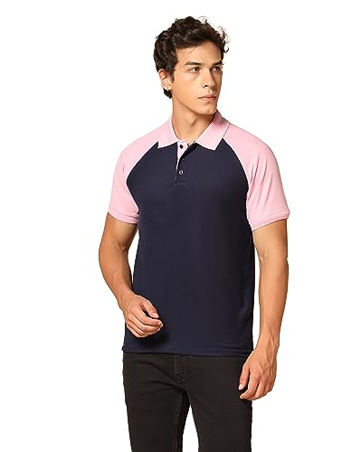 Image of INKKR Men's Solid Regular Fit T-Shirt ((FACTORY-A11)-(S)-Navy FCT11 04