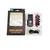 keynoyin 2PC-Bicycle USB Charging Lighting Riding Night Riding Equipment Lights-2029 Set, Flashlight + Taillight