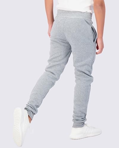 Real Essentials RE2943-P 3 Pack: Boys Girls Youth Teen Active Athletic Basic Soft Kids Sports Fleece Jogger Soccer Track Gym Running Slim Pajama Sweatpants Casual Athletic Pantalones Winter Pockets-Set 3,L thumb #2