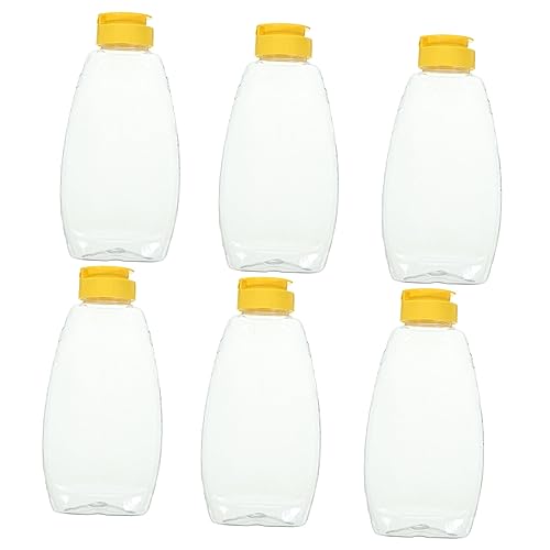 AUTSUPPL 6pcs Honey Bottle Salad Dressing Bottle Storage Jar Dressing Squirt Food Packing Bottles Juice Dispenser Condiment Dispenser Honey Squeeze Bottle Straw Dispenser The Pet re-usable