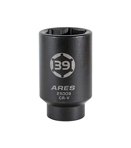ARES 25009-39MM Axle Nut Socket - 6 Point Socket - Extra Deep 1/2-Inch Drive Impact Socket for Easy Removal of Axle Shaft Nuts