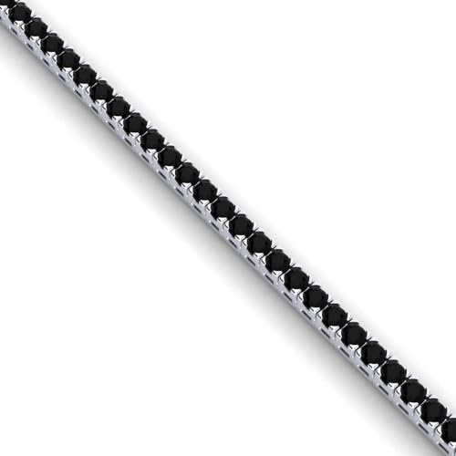 sayes.com Bransoletka tenisowa Apollo Collectiondostępna w 18-karatowym białym złocie (750) z naturalnym diamentem z certyfikatem Black 6,71 ct brylantowym szlifem