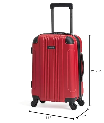 Image of Kenneth Cole REACTION Out of Bounds Lightweight Hardshell 4-Wheel Spinner Luggage, Scarlet Red, 20-Inch Carry On
