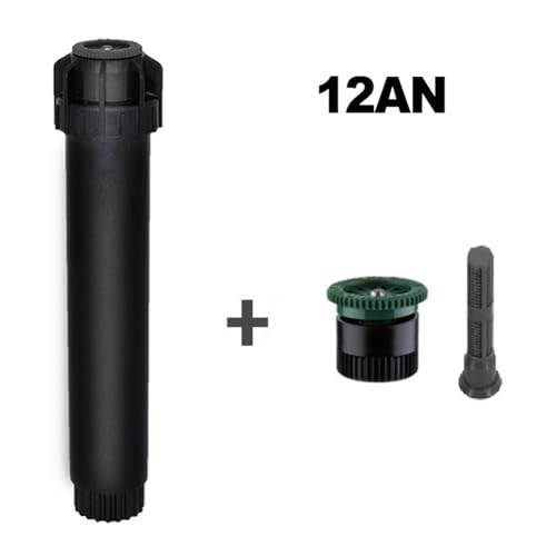 Aspersor emergente con sistema de aspersor, cabezal de aspersor emergente ajustable de 360 °, boquilla de riego dispersa enterrada para un riego eficiente del jardín (verde)