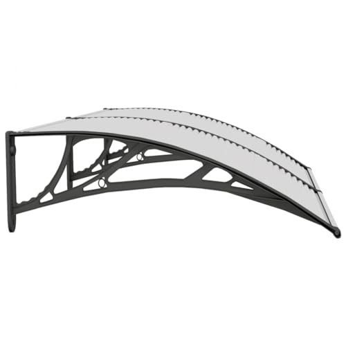 vidaXL Türvordach, Vordach für Haustür 150x80cm, Haustür Überdachung Haustürvordach, Pultvordach Haustürdach Pultbogenvordach, Schwarz Transparent Polycarbonat