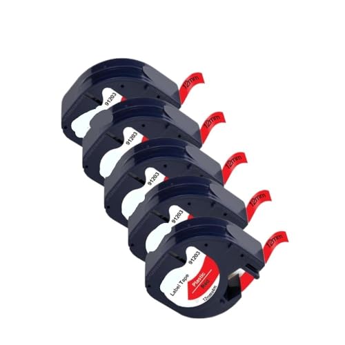 5/10PCS 12mm LTe[v91201 91221ƌ݊̂锒vX`bNxe[v91331 91202 91203xv^[LT100H 100Tp(5PK Black on Red)