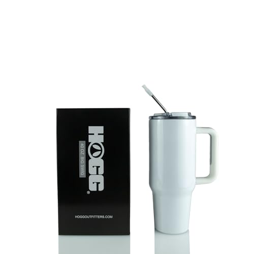 Hogg 40oz Big Swig - White 40 oz Sublimation Tumblers Bulk Sublimation Tumblers with Handle Blank Cups for DIY and Crafting Bulk Cups with Lids and Straws Versatile Spillproof Lid
