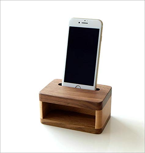 Amazon.co.jp: スマホスピーカー 木製 電源不要 スタンド 充電しながら