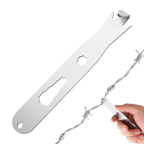 Strumento per attorcigliare il filo della recinzione - Fissatore tenditore del cavo, clip multifunzionali per pali a T, twister per filo, attrezzatura per l'edilizia e la silvicoltura, strumento per l