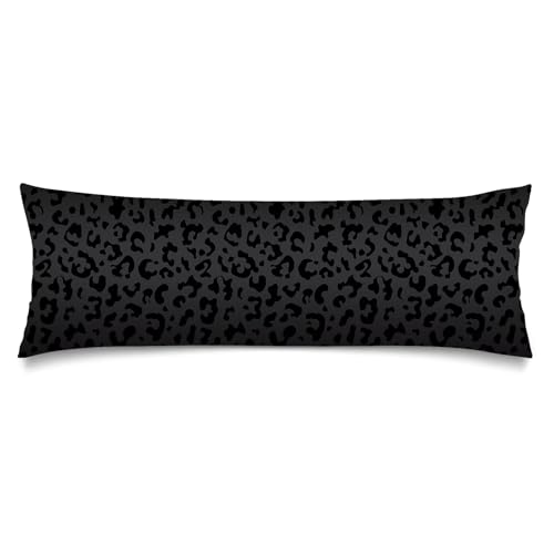 HOTLUXPH Cheetah Lumbar Pillow Cover 14x36 Long Body Pillow Covers for Bed,Loepard Print Pillowcases Decorative Leopard Accent Throw Pillowcase with Zipper,Couch Pillows Cover for Sofa,Bedroom,Black
