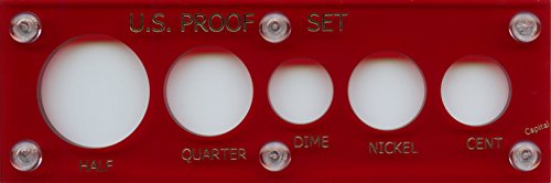 Contenedor de monedas Capital Plastic acrílico premium rojo con tornillos para US Proof Set 2